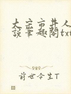 大宋市井人家小说笔趣阁txt