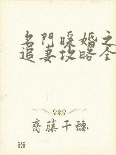 名门暖婚之权爷追妻攻略全文免费阅读