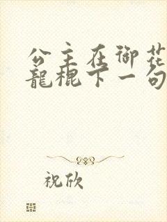 公主在御花园吃龙棍下一句封面