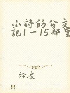 小诗的公交车日记1一15哪里能看封面
