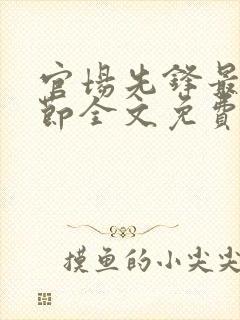 官场先锋最新章节全文免费阅读封面