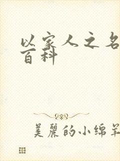 以家人之名百度百科封面