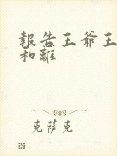 报告王爷王妃要和离