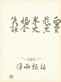 失婚半截白菜小说全文免费阅读封面