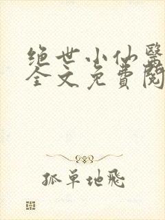 绝世小仙医小说全文免费阅读封面