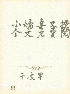 小娇妻又撩又甜全文免费阅读