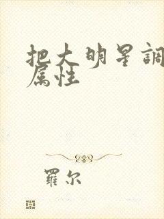 把大明星调成专属性