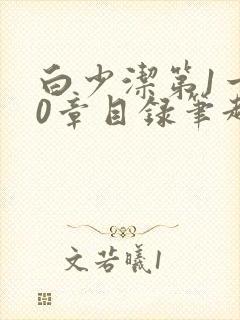 白少洁第1一40章目录笔趣阁封面