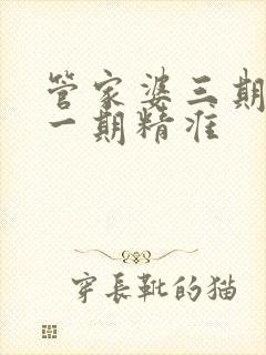 管家婆三期必开一期精准封面