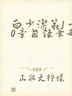 白少洁第1一40章目录笔趣阁