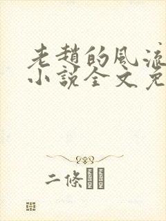 老赵的风流人生小说全文免费阅读