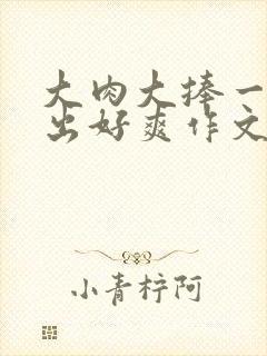 大肉大捧一进一出好爽作文