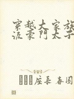 穿越大家族之风流豪门太子爷