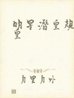 明星潜皇规则之皇