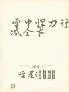 雪中悍刀行无删减全本封面