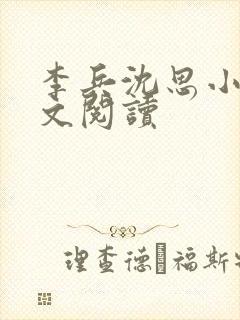 李兵沈思小说全文阅读