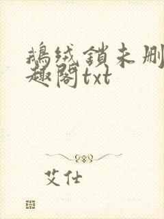 鹅绒锁未删除笔趣阁txt
