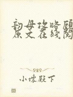 韵母攻略顾小暖原文在线阅读封面