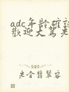 adc年龄确认欢迎大驾光临小说