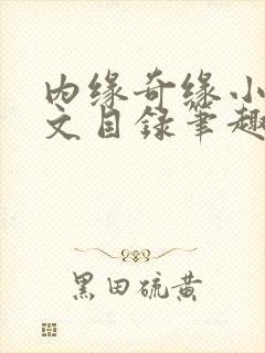 内缘奇缘小说全文目录笔趣阁