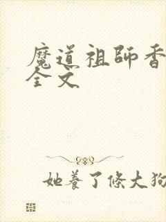 魔道祖师香炉篇全文封面