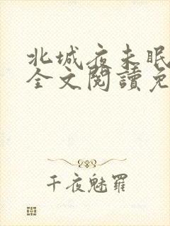 北城夜未眠小说全文阅读免费