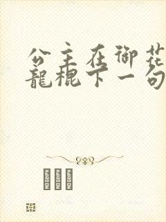 公主在御花园吃龙棍下一句封面