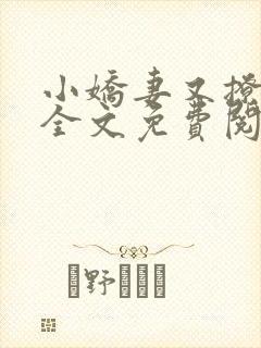 小娇妻又撩又甜全文免费阅读