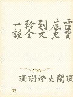 一干到底霍坤小说全文免费阅读封面