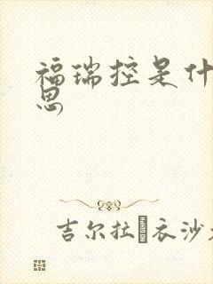 福瑞控是什么意思封面