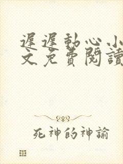 迟迟动心小说全文免费阅读无删减封面