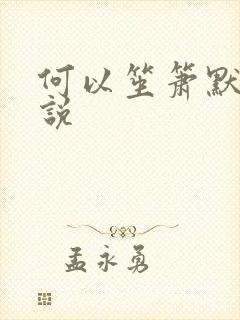 何以笙箫默 小说