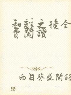 和离之后全文免费阅读封面