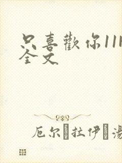 只喜欢你11H全文