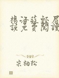 杨洛苏轻眉笔小说免费阅读