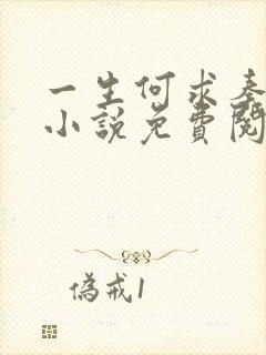 一生何求秦菲雪小说免费阅读封面