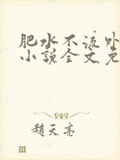 肥水不流外人田小说全文免费阅读全本免封面