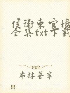 侯卫东官场笔记全集txt下载