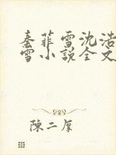 秦菲雪沈浩秦菲雪小说全文免费阅读求书