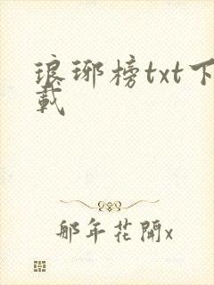 琅琊榜txt下载