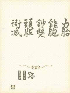 街头钞能力无删减版双胞胎封面