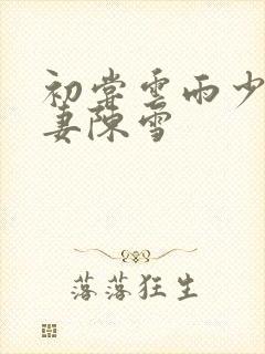 初尝云雨少妇人妻陈雪