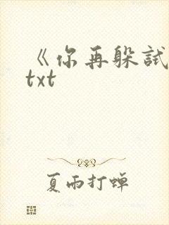 《你再躲试试》txt