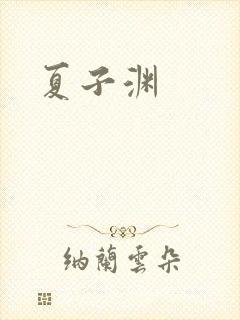 夏子渊封面