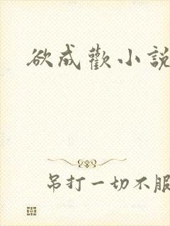 欲成欢小说封面