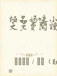 极品妈咪小说全文免费阅读