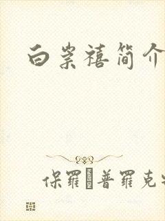 白崇禧简介封面