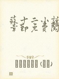 苏十二小说最新章节免费阅读下载