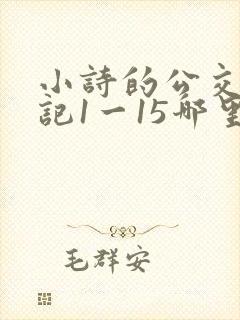 小诗的公交车日记1一15哪里能看