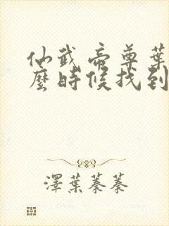 仙武帝尊叶辰什么时候找到楚萱儿封面